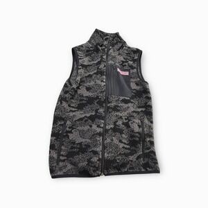 Vineyard Vines Fleece Vest‎ Womens Size Small Camo Full Zip Sleeveless Jacket